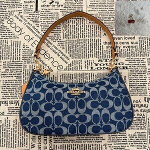 Coach Women’s Teri Signature Denim Shoulder Bag